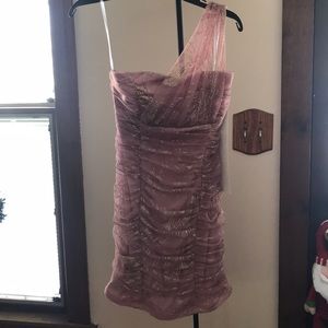 NWT A. Byer 1 shoulder dress sz 11 in blush
